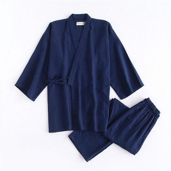 甚平メンズじんべい上下セットロングパンツ夏服無地甚平パジャマ和風男性用ルームウェア部屋着 | ブランド登録なし | 05