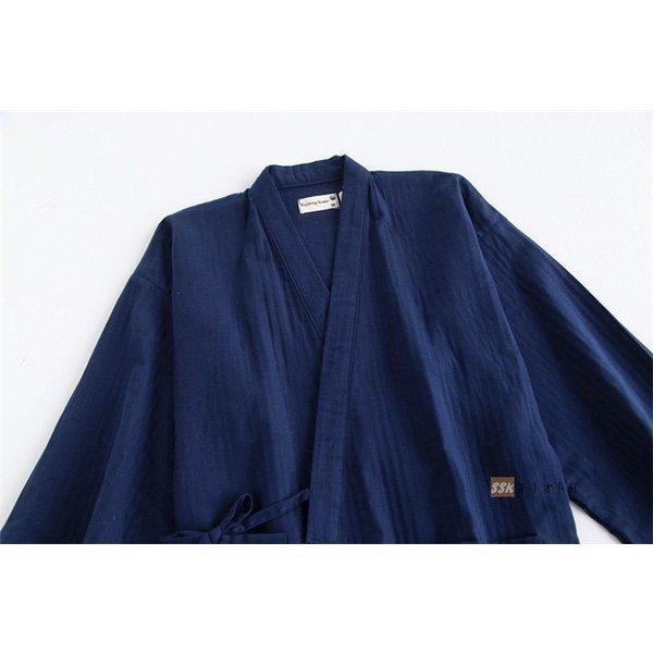 甚平メンズじんべい上下セットロングパンツ夏服無地甚平パジャマ和風男性用ルームウェア部屋着 | ブランド登録なし | 07