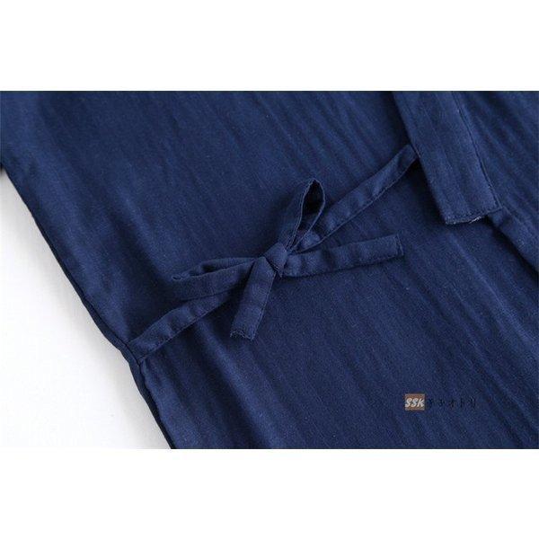 甚平メンズじんべい上下セットロングパンツ夏服無地甚平パジャマ和風男性用ルームウェア部屋着 | ブランド登録なし | 08