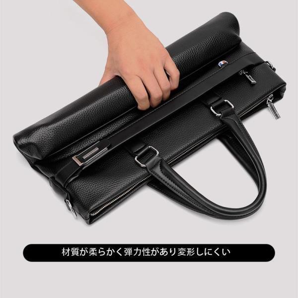 ビジネスバッグメンズ通勤就活レザー出張軽量防水メンズバッグプレゼント2WAY大容量かばん旅行A4サイズ大きめ | ブランド登録なし | 04