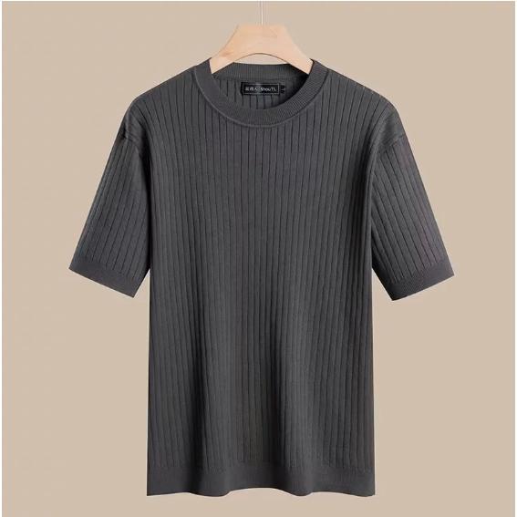 サマーニット メンズ ニット 半袖 Tシャツ 無地 サマーセーター 冷感 カットソー 夏 トップス メンズファッション | ブランド登録なし | 07