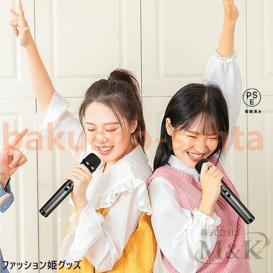 ワイヤレスマイク カラオケ 2本セット カラオケ/パーティー/ステージ ダイナミックマイク ミニレシーバ付き ハンドヘルド型 無線 | ブランド登録なし | 05