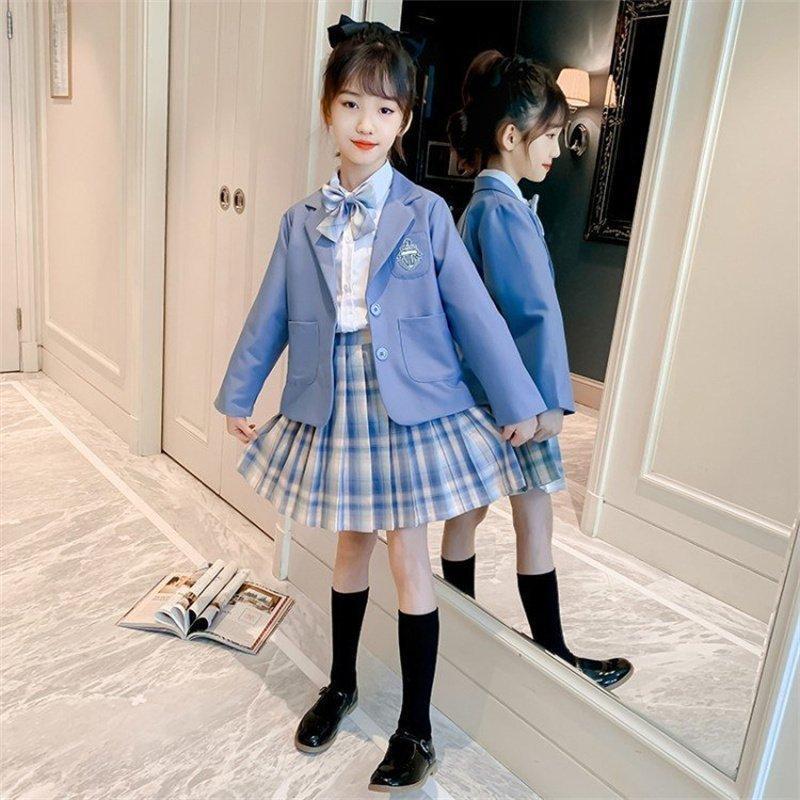 子供服 卒業式 女子 スーツ ジャケット 4点セット 卒服 女の子 チェック柄 プリーツスカート スクール 制服 発表会 七五三 110-170cm | ブランド登録なし | 03