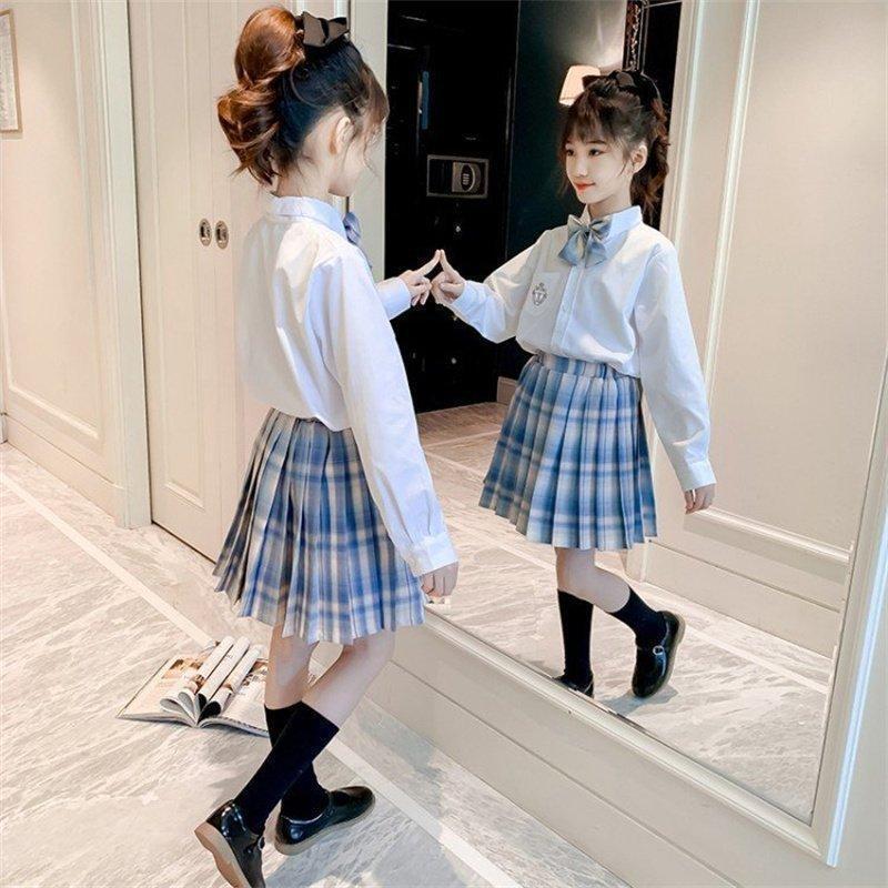 子供服 卒業式 女子 スーツ ジャケット 4点セット 卒服 女の子 チェック柄 プリーツスカート スクール 制服 発表会 七五三 110-170cm | ブランド登録なし | 04