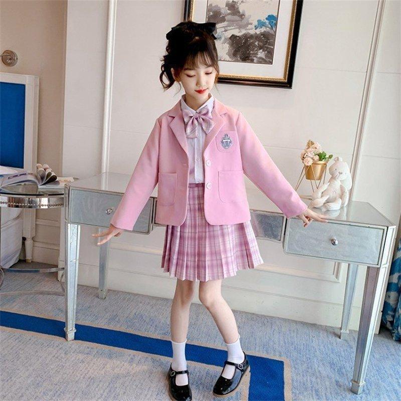 子供服 卒業式 女子 スーツ ジャケット 4点セット 卒服 女の子 チェック柄 プリーツスカート スクール 制服 発表会 七五三 110-170cm | ブランド登録なし | 06
