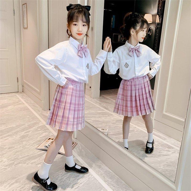 子供服 卒業式 女子 スーツ ジャケット 4点セット 卒服 女の子 チェック柄 プリーツスカート スクール 制服 発表会 七五三 110-170cm | ブランド登録なし | 07