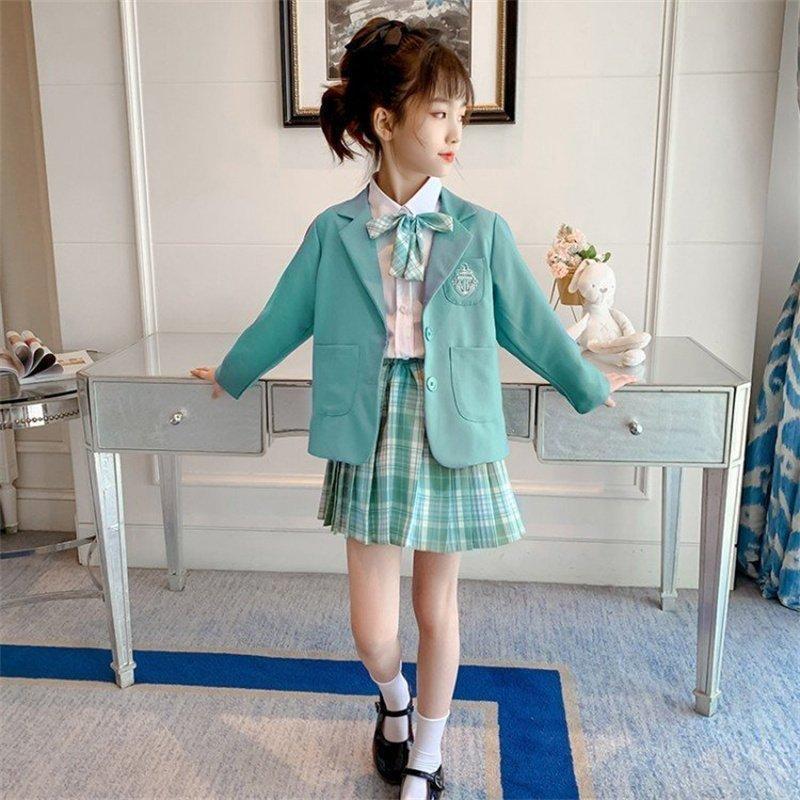 子供服 卒業式 女子 スーツ ジャケット 4点セット 卒服 女の子 チェック柄 プリーツスカート スクール 制服 発表会 七五三 110-170cm | ブランド登録なし | 08
