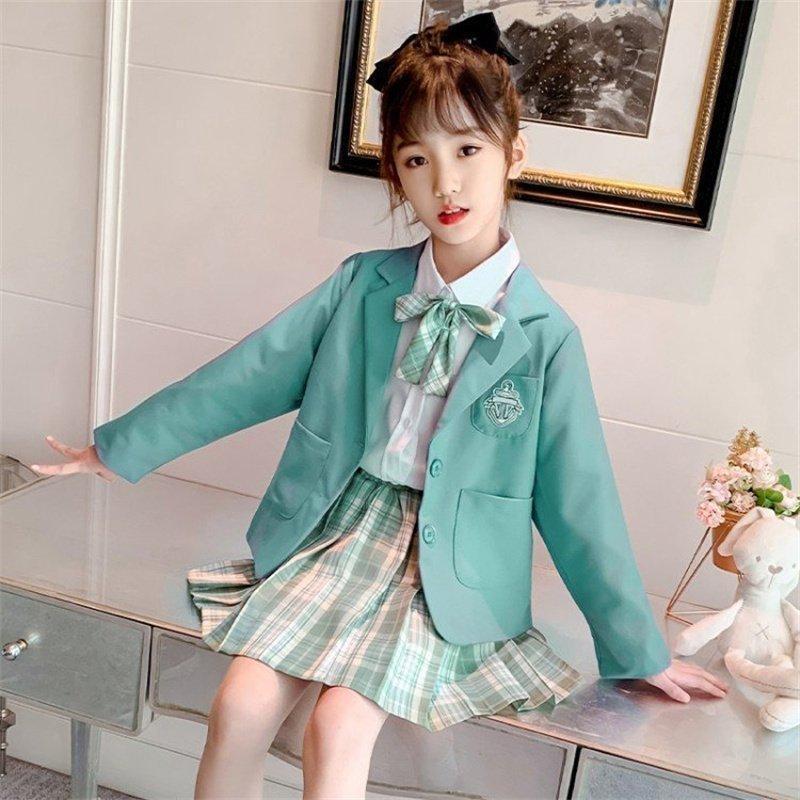 子供服 卒業式 女子 スーツ ジャケット 4点セット 卒服 女の子 チェック柄 プリーツスカート スクール 制服 発表会 七五三 110-170cm | ブランド登録なし | 09