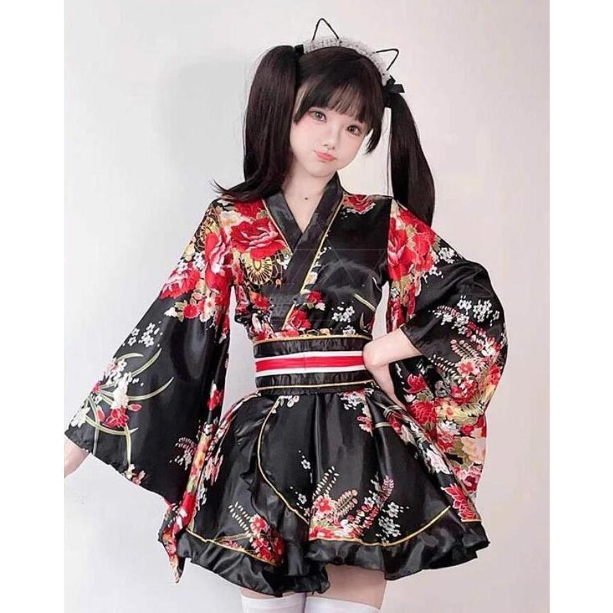ハロウィン コスプレ 和服 着物 コスプレ 花魁 袴風 衣装 和風 ミニドレス 和装 レディース コスプレ衣装 コスチューム ダンス 舞台 ステージ | ブランド登録なし | 01