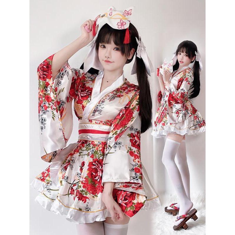 ハロウィン コスプレ 和服 着物 コスプレ 花魁 袴風 衣装 和風 ミニドレス 和装 レディース コスプレ衣装 コスチューム ダンス 舞台 ステージ | ブランド登録なし | 02