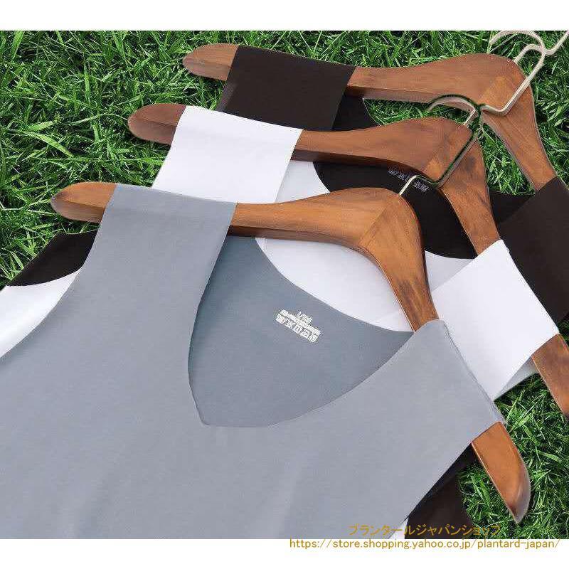 3枚セット タンク メンズ インナー Vネック 接触冷感 夏 ノースリーブ Tシャツ 肌着 通気 シームレス 吸汗速乾 抗菌防臭 | ブランド登録なし | 10