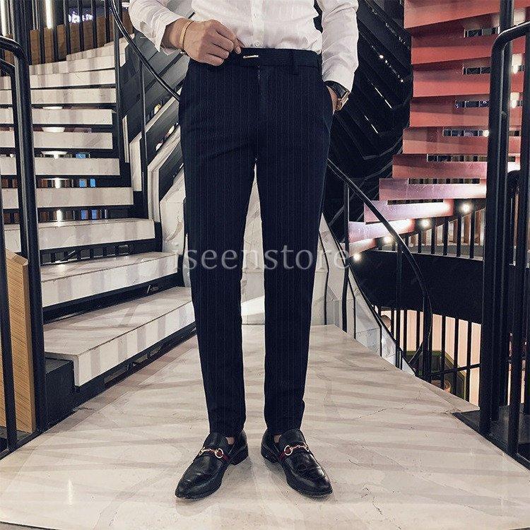 夏用 クールビズ ノータック ビジネススラックス スリム 無地 メンズ 9分丈 スキニーパンツ スタイリッシュ 韓国 スーツ フォーマル チノパン | ブランド登録なし | 10
