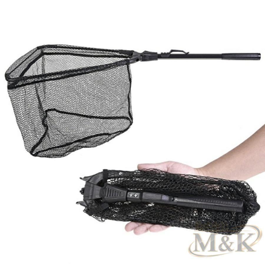 釣具 三角 ブラック 75cm アルミ製 ランディングネット 伸縮式シャフト 折りたたみ式 大型タイプ 釣り用品 組み立て タモ網 | ブランド登録なし | 02