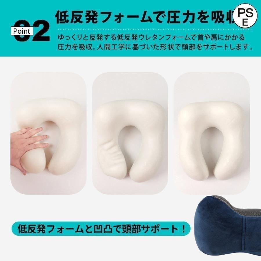 ネックピロー 低反発 コンパクト 折りたたみ 携帯枕 飛行機 新幹線 収納袋 首枕 移動 海外 快適 C型 仮眠 昼寝 車 旅行用 | ブランド登録なし | 09