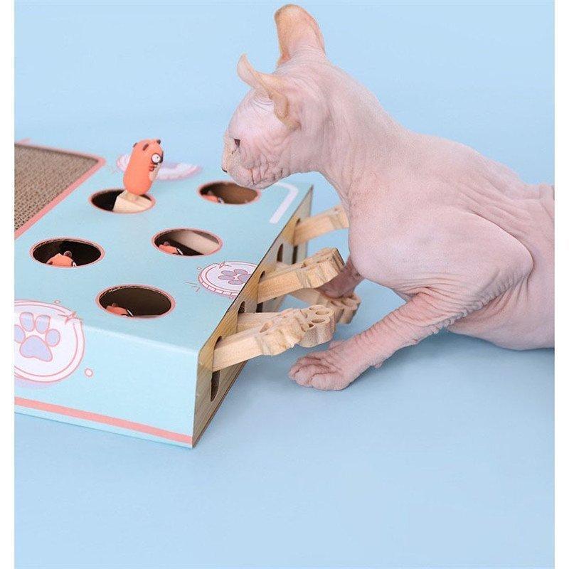 猫おもちゃ ネズミ 知育玩具 ネコ 猫じゃらし モグラ叩き 木製 運動不足 ストレス解消 お誕生日 プレゼント 木箱 興味 留守 楽しい 遊ぶ | ブランド登録なし | 05