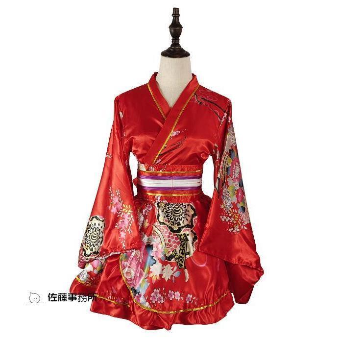 着物 ショート丈 浴衣 桜柄 花魁 コスプレ 着物ドレス 花魁 コスプレ衣装 振袖ドレス 成人式 浴衣 花魁 コスプレ コスチューム 和柄 花魁 | ブランド登録なし | 01