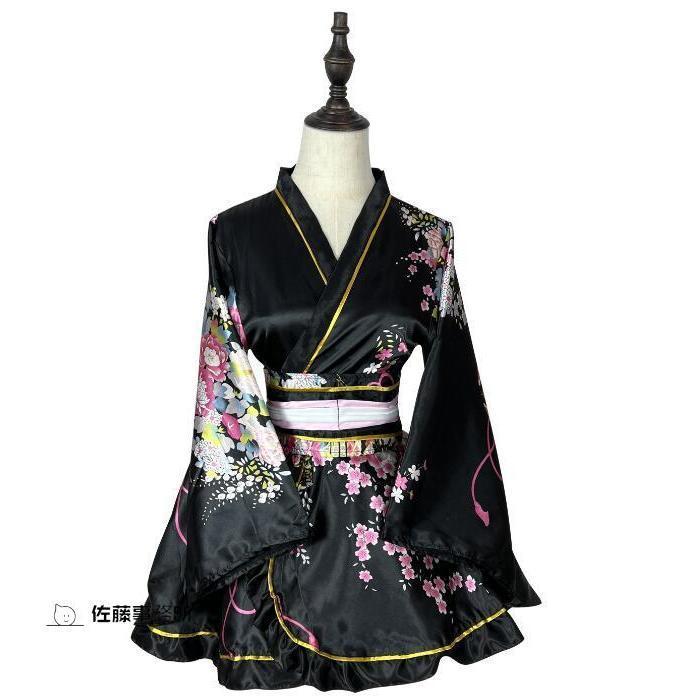 着物 ショート丈 浴衣 桜柄 花魁 コスプレ 着物ドレス 花魁 コスプレ衣装 振袖ドレス 成人式 浴衣 花魁 コスプレ コスチューム 和柄 花魁 | ブランド登録なし | 02