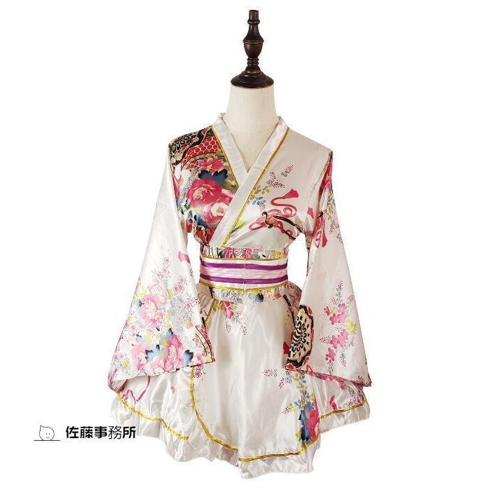 着物 ショート丈 浴衣 桜柄 花魁 コスプレ 着物ドレス 花魁 コスプレ衣装 振袖ドレス 成人式 浴衣 花魁 コスプレ コスチューム 和柄 花魁 | ブランド登録なし | 03