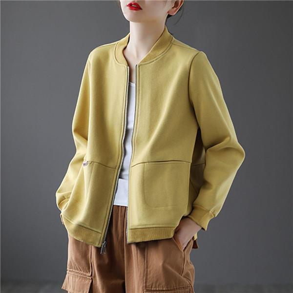 ブルゾン 長袖 ライトアウター レディース ジャケット 無地 スウェット アウター ショート丈 春 秋 大きいサイズ 20代 30代 40代 50代 | ブランド登録なし | 04