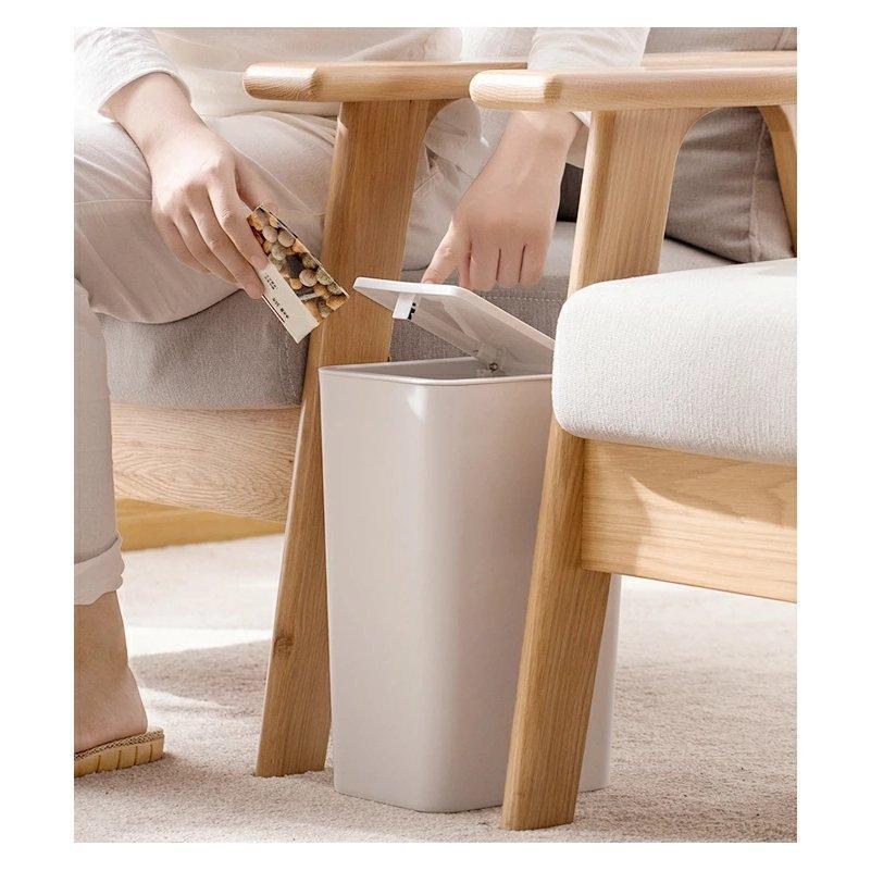 ゴミ箱 プッシュ 蓋付きゴミ箱 ゴミ箱 ふた付き 蓋付き プッシュ式 9L 9l ごみ箱 ワンタッチ フタ付き ダストボックス ホワイト 白 | ブランド登録なし | 02