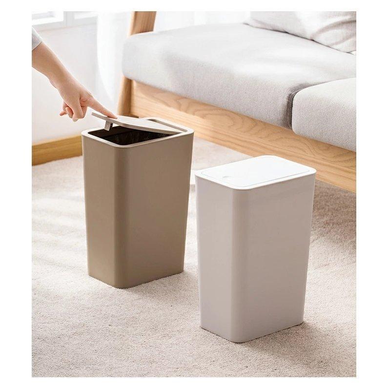 ゴミ箱 プッシュ 蓋付きゴミ箱 ゴミ箱 ふた付き 蓋付き プッシュ式 9L 9l ごみ箱 ワンタッチ フタ付き ダストボックス ホワイト 白 | ブランド登録なし | 08