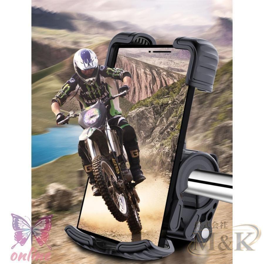 バイク スマホホルダー バイク用スマホホルダー フードデリバリー 携帯ホルダー スマホ置き 振動吸収 マウント 落下防止 超防振 | ブランド登録なし | 03
