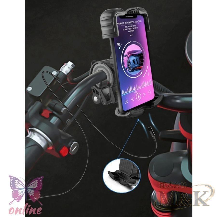 バイク スマホホルダー バイク用スマホホルダー フードデリバリー 携帯ホルダー スマホ置き 振動吸収 マウント 落下防止 超防振 | ブランド登録なし | 06