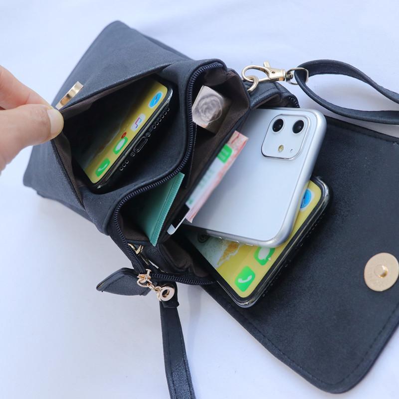 スマホポーチ スマホポシェット レディース ショルダー 薄型 バッグ 肩掛け カードケース 無地 シンプル 縦型 レジャー 多機能 母の日 可愛い | ブランド登録なし | 16