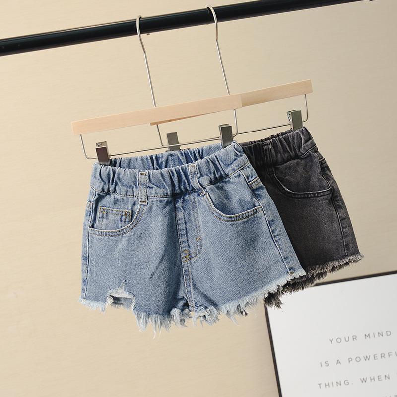 韓国子供服 ジーンズ 女の子 デニムショートパンツ キッズ ウエストゴム ショーパン ダメージ加工 半ズボン 短パン ゆったり カジュアル 女児 子ど | 