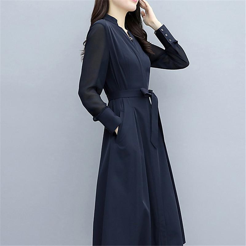 卒業式 母 服装 ワンピース レディース 卒業式 入学式 春秋 通勤 OL Vネック Aラインワンピース 着痩せ フォーマルワンピース 女子会 | ブランド登録なし | 06