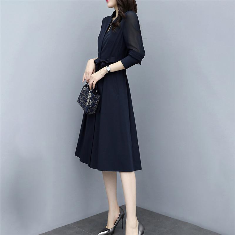 卒業式 母 服装 ワンピース レディース 卒業式 入学式 春秋 通勤 OL Vネック Aラインワンピース 着痩せ フォーマルワンピース 女子会 | ブランド登録なし | 10