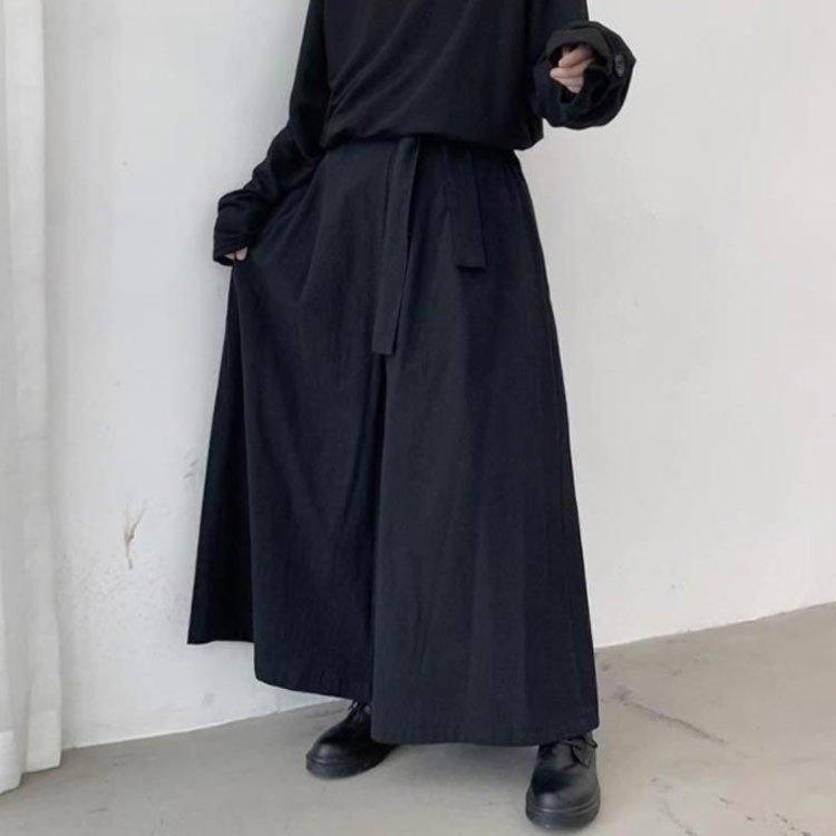ワイドパンツメンズ袴パンツ袴ズボン男性用ガチョウパンツガウチョ和式ズボンゆったり大きいサイズフレアパンツ無地ウエストゴムロン | ブランド登録なし | 01