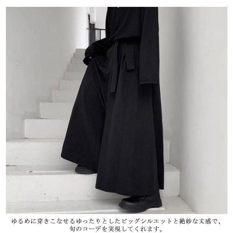 ワイドパンツメンズ袴パンツ袴ズボン男性用ガチョウパンツガウチョ和式ズボンゆったり大きいサイズフレアパンツ無地ウエストゴムロン | ブランド登録なし | 08