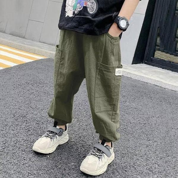 サマーパンツ キッズ 男の子 サルエルパンツ リネン風 ジョガーパンツ 夏 ボーイズ 長ズボン ゆったり 防蚊対策 ロングパンツ 子供 | ブランド登録なし | 11