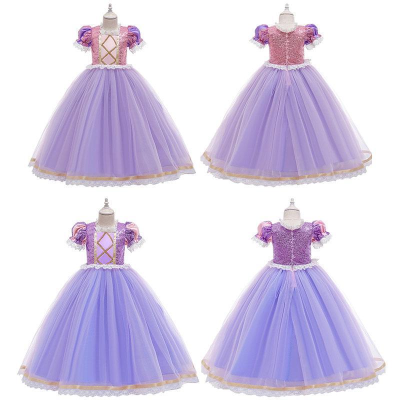 子供服 ラプンツェル 風 ドレス 子ども コスチューム ハロウィン クリスマス 塔の上のラプンツェル 風 Tangled プリンセス ワンピース |  | 10