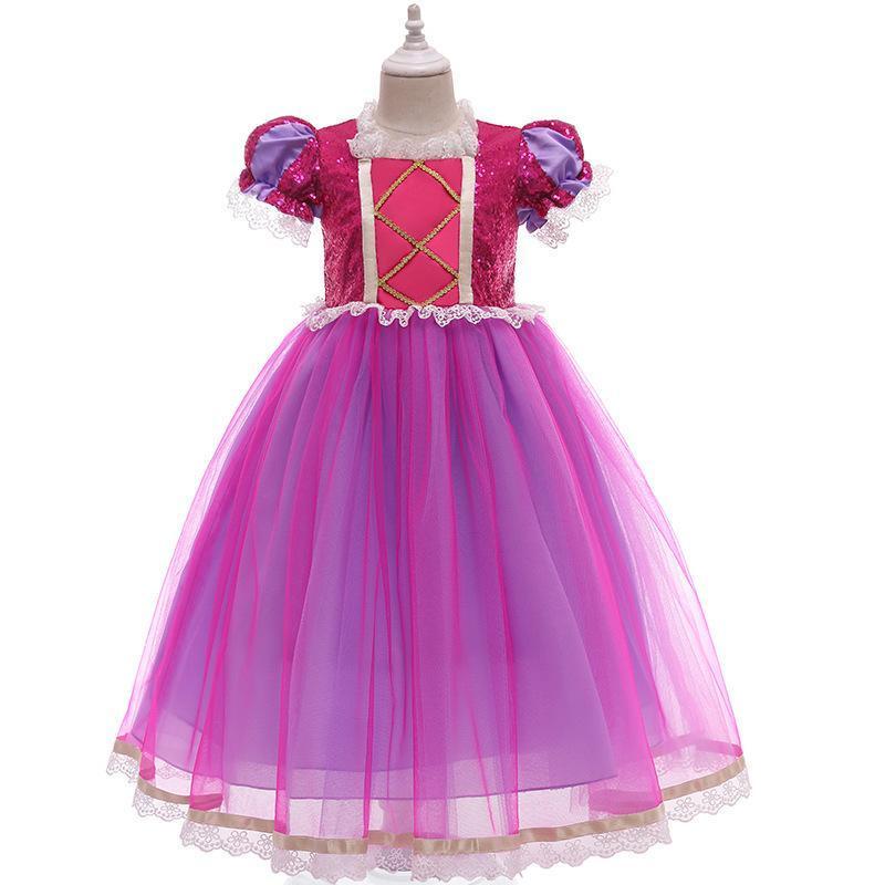 子供服 ラプンツェル 風 ドレス 子ども コスチューム ハロウィン クリスマス 塔の上のラプンツェル 風 Tangled プリンセス ワンピース |  | 03