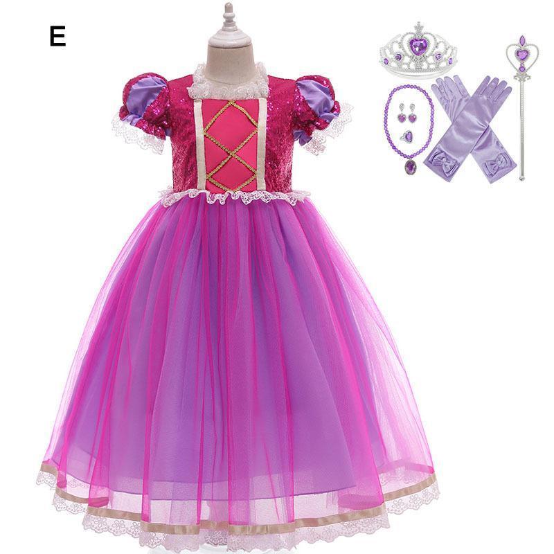 子供服 ラプンツェル 風 ドレス 子ども コスチューム ハロウィン クリスマス 塔の上のラプンツェル 風 Tangled プリンセス ワンピース |  | 09
