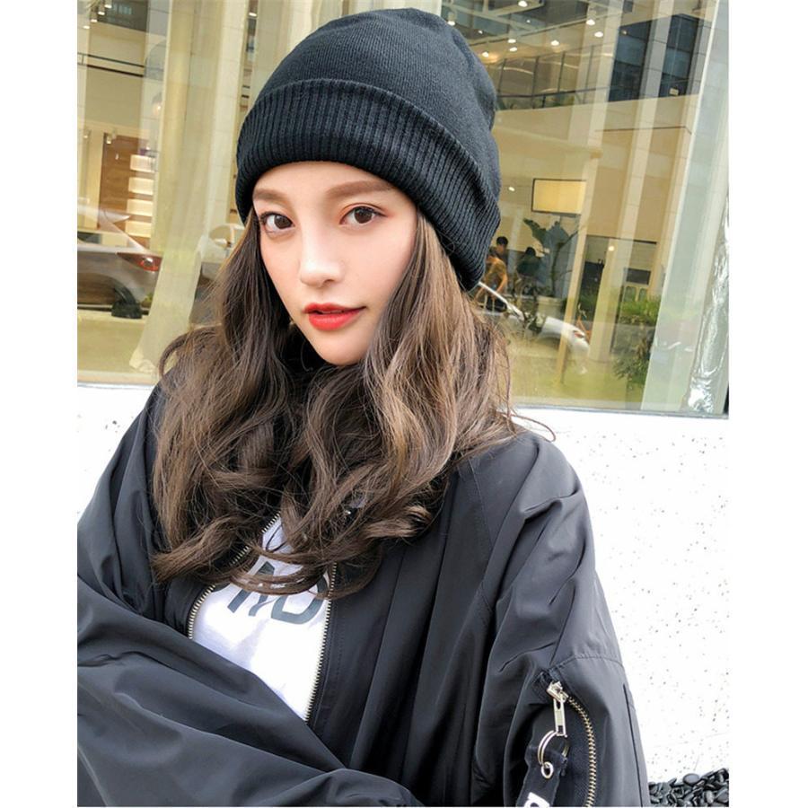 明日まで 帽子ウィッグ レディース かつら ロング巻き 暖かい つけ毛 エクステ キャップ 髪付き帽子 セミロング 自然パーマ ニット 日常用 | ブランド登録なし | 07