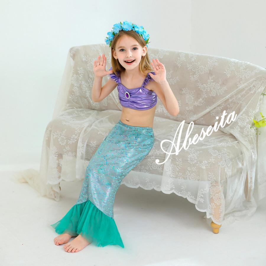 プリンセスドレス 子供 アリエル 風 ドレス ウイッグ キッズ 人魚姫 リトルマーメイド コスプレ コスチューム 仮装 プレゼント 誕生日 クリスマス | ブランド登録なし | 08