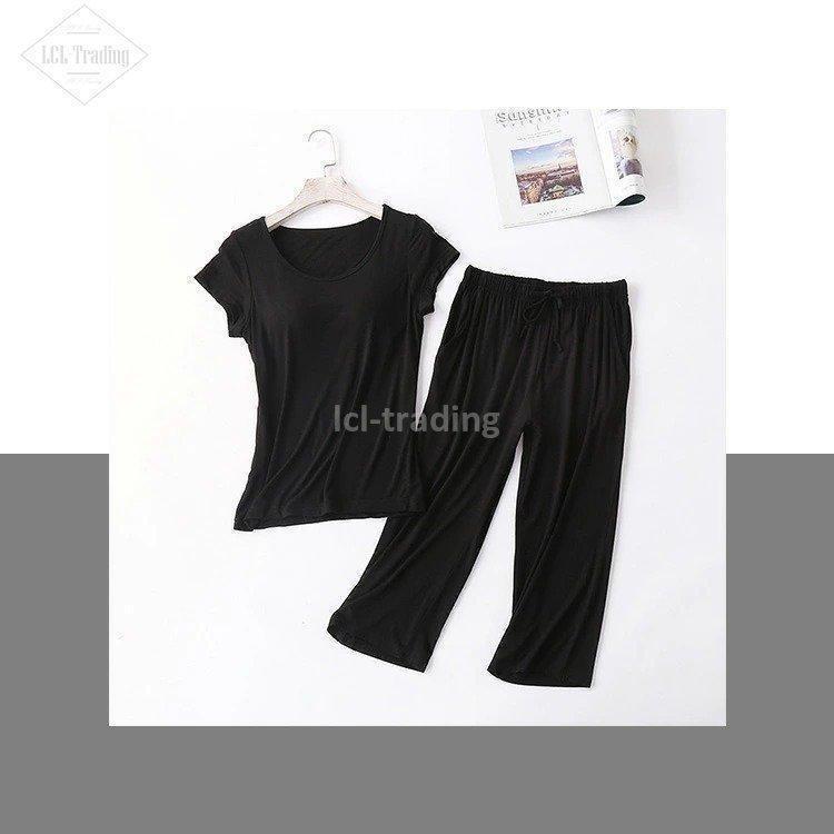 パジャマ 上下セット レディース 半袖 セットアップ ルームウェア 部屋着 寝巻き カップ付き インナー tシャツ パンツ 肌着 | ブランド登録なし | 03