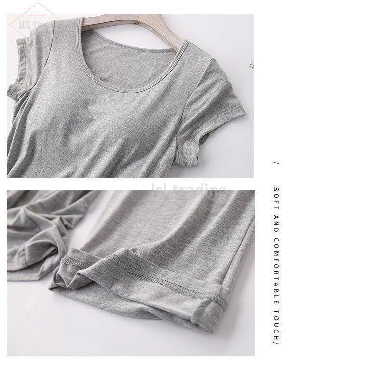 パジャマ 上下セット レディース 半袖 セットアップ ルームウェア 部屋着 寝巻き カップ付き インナー tシャツ パンツ 肌着 | ブランド登録なし | 05
