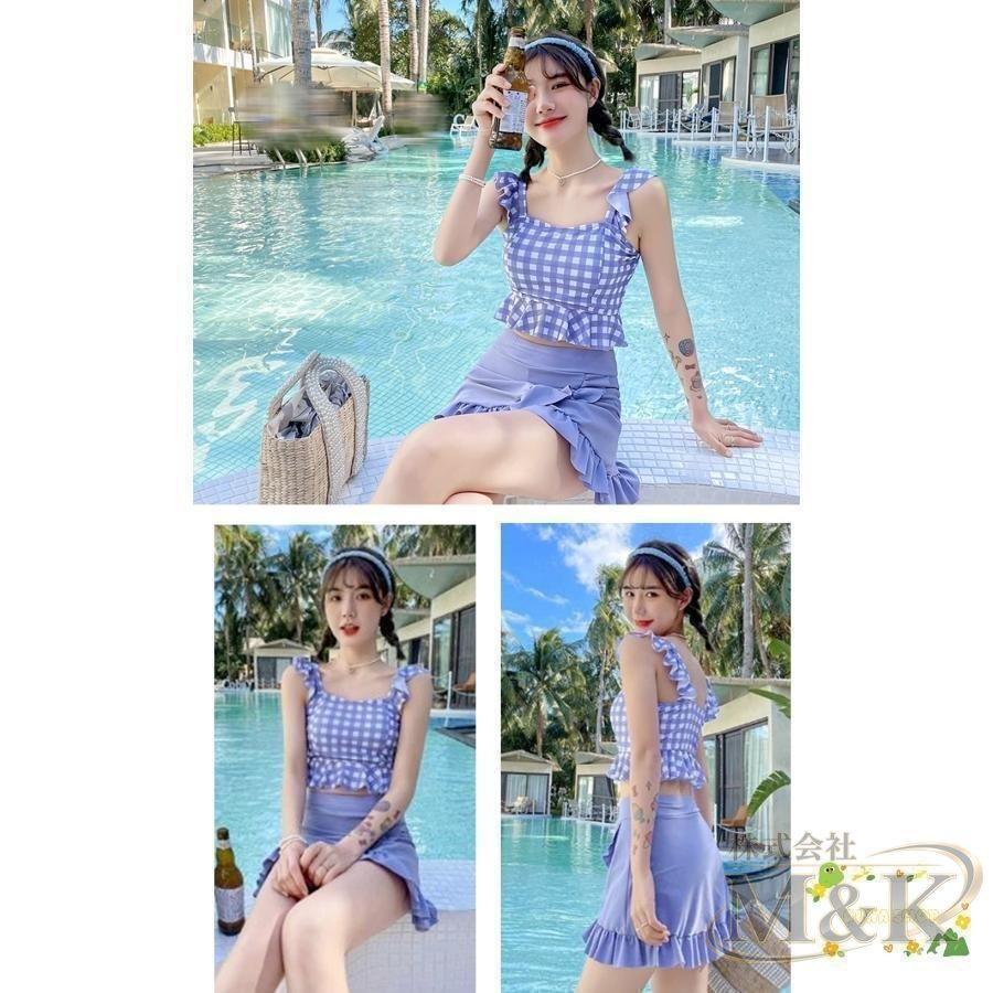 水着 レディース 体型カバー 2点セット 10代 20代 可愛いカバーアップ セパレート 露出控えめ かわいい おしゃれ ママ水着 | ブランド登録なし | 16