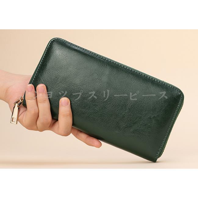 長財布 メンズ 安い 革 大容量 オイルレザー 緑 深緑 グリーン 50代 | ブランド登録なし | 13