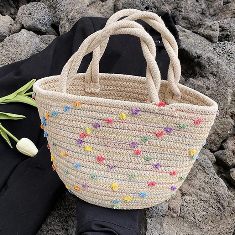 かごバッグ レディース トートバッグ 麦わらバッグ ピクニック 海 ビーチ 夏バッグ 麦わらバッグ 軽量 かわいい 草編みバッグ　オシャレ 手提げ | 