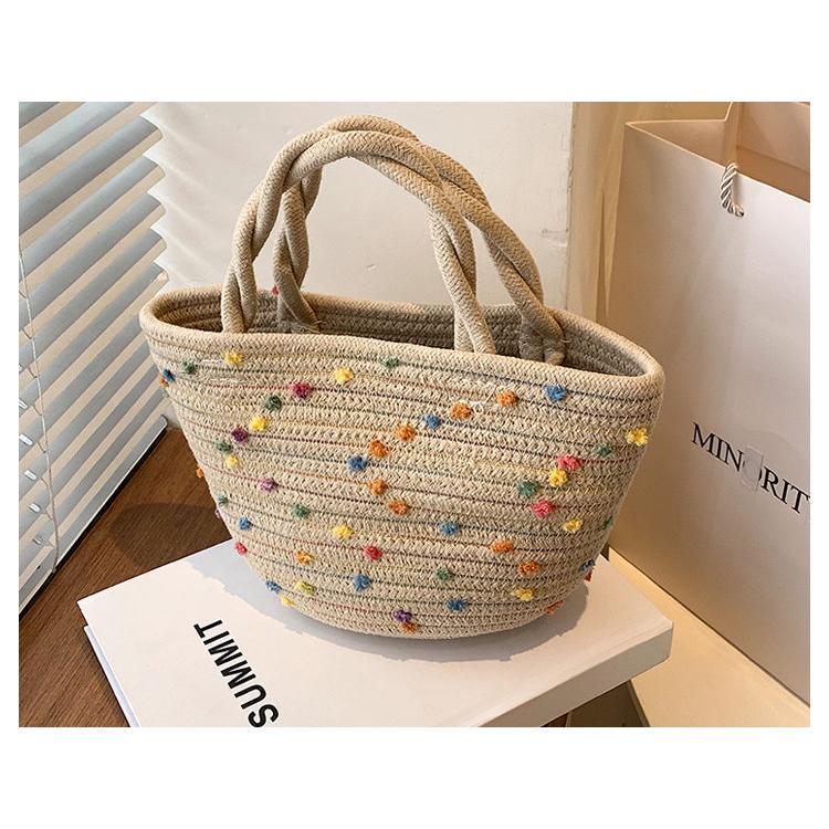 かごバッグ レディース トートバッグ 麦わらバッグ ピクニック 海 ビーチ 夏バッグ 麦わらバッグ 軽量 かわいい 草編みバッグ　オシャレ 手提げ |  | 11