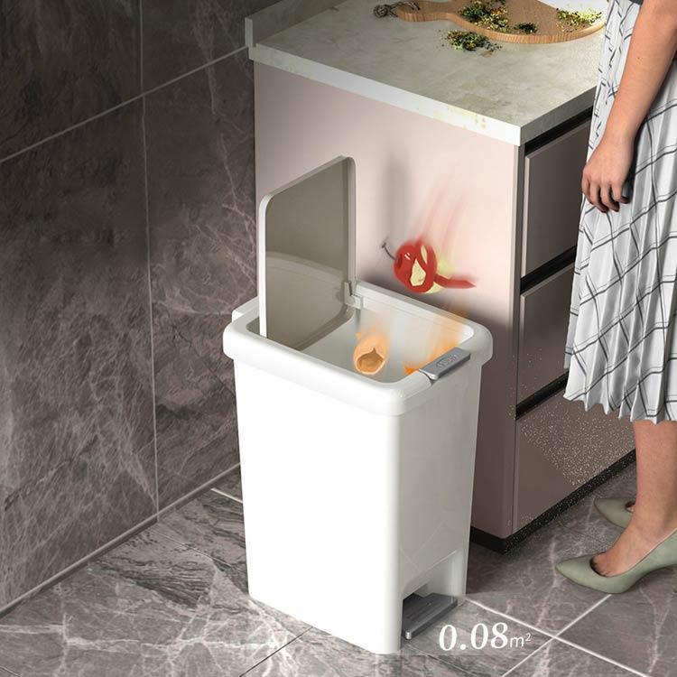 ゴミ箱 キッチン 北欧 15L スリム 生ゴミ ダストボックス 密閉 オムツ シンプル 10L リビング トイレ 洗面所 ふた付き 分別 ペダルオープ | ブランド登録なし | 03