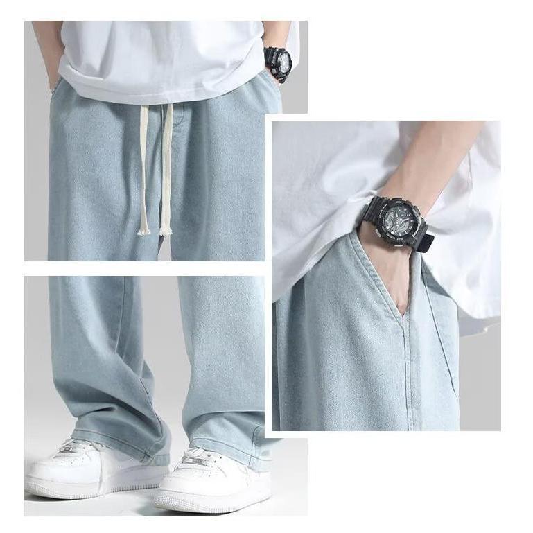 2点目割引 デニム メンズ ワイドデニムパンツ デニムパンツ 薄手 ストレート 長ズボン ジーンズ パンツ ズボン 伸縮 ストレッチパンツ | ブランド登録なし | 10