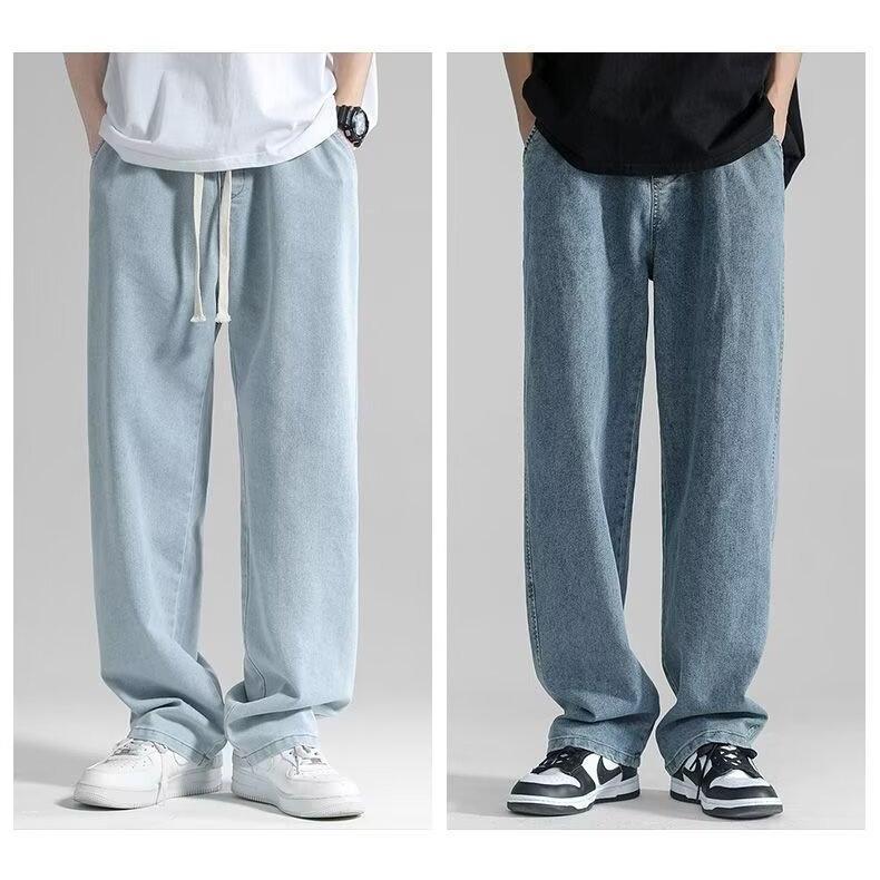2点目割引 デニム メンズ ワイドデニムパンツ デニムパンツ 薄手 ストレート 長ズボン ジーンズ パンツ ズボン 伸縮 ストレッチパンツ | ブランド登録なし | 01
