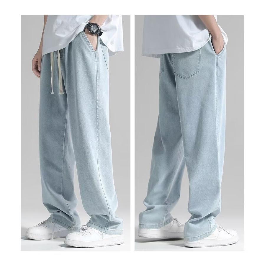 2点目割引 デニム メンズ ワイドデニムパンツ デニムパンツ 薄手 ストレート 長ズボン ジーンズ パンツ ズボン 伸縮 ストレッチパンツ | ブランド登録なし | 06