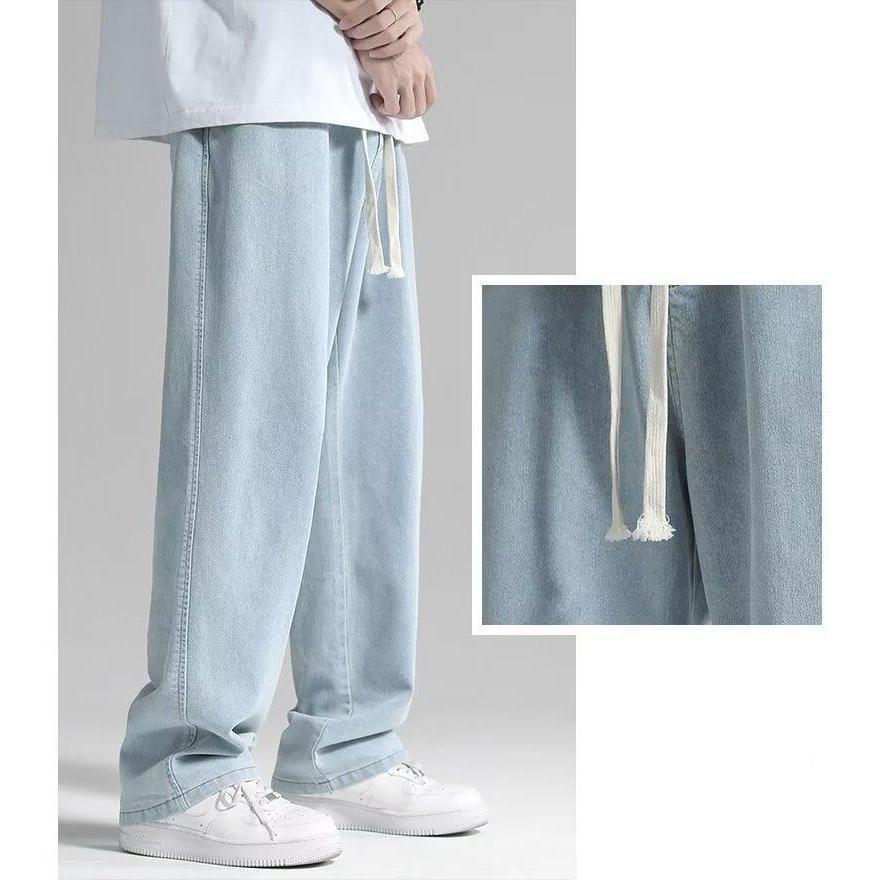 2点目割引 デニム メンズ ワイドデニムパンツ デニムパンツ 薄手 ストレート 長ズボン ジーンズ パンツ ズボン 伸縮 ストレッチパンツ | ブランド登録なし | 09